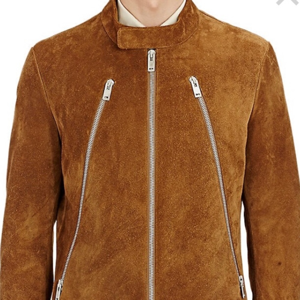 Maison Margiela 5 zip moto jacket suede size 48
